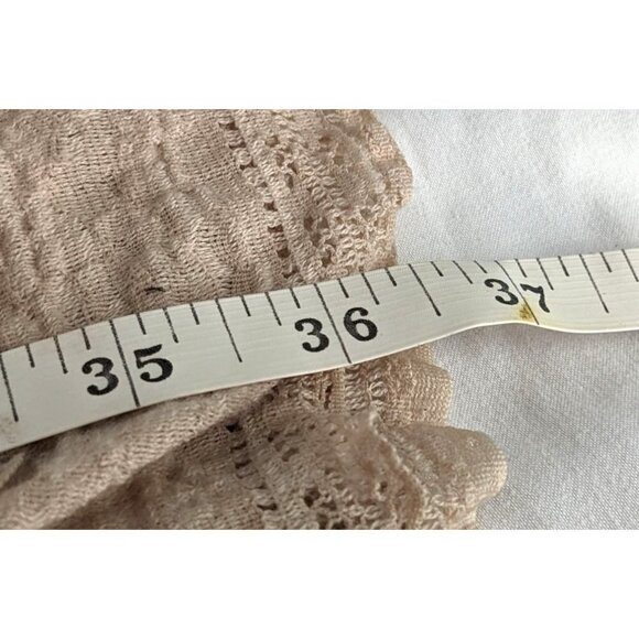 RABBIT RABBIT RABBIT DESIGNS Beige Trumpet Sleeve Lace Shift Dress Cottage Sz 10 - Picture 6 of 6